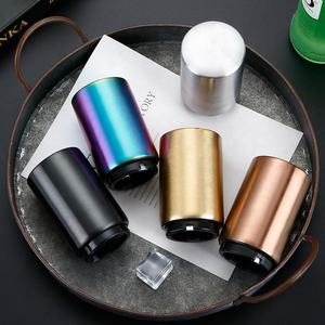 Regalo apribottiglie personalizzato automatico magnetico in acciaio inossidabile push down in metallo - Product Image 3