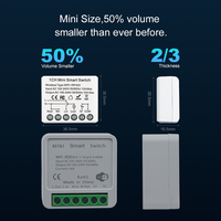 Module d'interrupteur intelligent WiFi super mini avec télécommande RF 433 MHz, récepteur relais en plastique pour Tuya Google Home Alexa