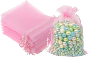 Gift Promotional Packaging Large Organza Bags With Drawstring