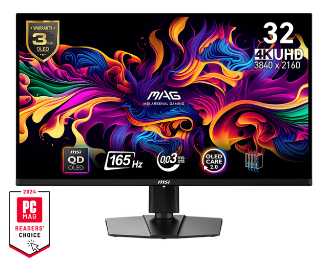 Gaming PC MSI MAG 321UP QD OLED 4K Monitor 32 Inch 165Hz UHD HDR 400 Adjustable Stand Gaming Screen Esports PC Gaming Monitor PC