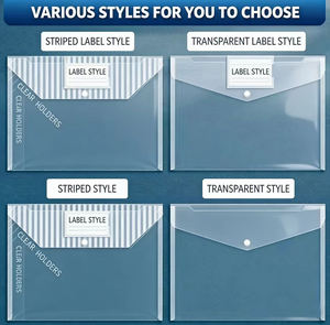 Bolsas de Plástico Transparente A4 al por Mayor con Botón - Textura Clásica de Sarga, Logotipo Imprimible, Organizador de Archivos para Oficina y Escuela - Product Image 4