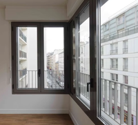 Fenêtre en aluminium de style français européen, sur mesure, pour baie vitrée, fenêtre à battant pour cuisine, fenêtre coulissante pour salle de bain, et fenêtre oscillo-battante.