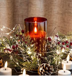 Velas LED sin Llama Personalizadas de Parafina en Vaso de Vidrio para Decoración del Hogar, Juego de 3 con Control Remoto para Bodas y Diwali - Product Image 2