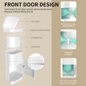 OKKPETS Sistema di Smaltimento Rifiuti per Lettiera Gatti 16L, per Lettiera, Rifiuti di Cani e Pannolini, Contenitore per Rifiuti di Lettiera, Bidone per Animali Domestici - Product Image 3
