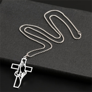 Collar de Cruz de Acero Inoxidable para Hombre, Joyería de Acero de Titanio, <span class=keywords><strong>Nueva</strong></span> Joyería, Oración Religiosa, Creyentes, <span class=keywords><strong>Fe</strong></span> Cristiana - Product Image 5