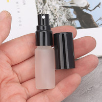 Flacons de parfum en verre réutilisables de 5 ml, atomiseur à brume fine, flacons ronds givrés vides pour emballage cosmétique, huile de parfum