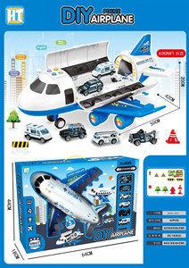 Fonction de lumière musicale 1:64 alliage friction transformer ingénierie avion de stockage - Product Image 5