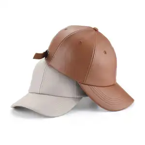 패션 클래식 일반 PU 야구 모자 남성용 개인 로고 라벨 사용자 정의 빈 로고 가죽 스냅 백 모자 모자 여성용