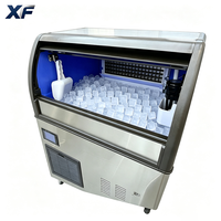 Machine à glaçons automatique 40 kg, certifiée CE UKCA, en acier inoxydable de qualité médicale, protection contre les surcharges, pour hôtels, hôpitaux, restauration