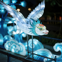 Lanterne monstre Shanhai Jing personnalisée Créature mythologique Lumière Décoration de parc à thème pour l'exposition du Festival culturel de Noël