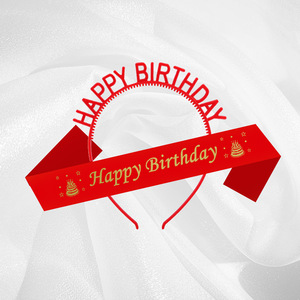 Set de Diadema y Cinturón de Hombro Color Caramelo para Cumpleaños, con Icono de Pastel Feliz de Plástico PP, Accesorios para Fotos con Atmósfera Festiva - Product Image 6