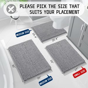 Tapis de salle de bain de luxe en chenille bouclée, tissé, lavable, antidérapant, super absorbant, adapté aux animaux domestiques - Product Image 2