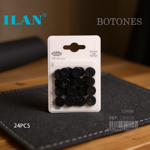 Bottoni Ilan 15mm Neri a 4 Fori 24 Pezzi - Product Image 3
