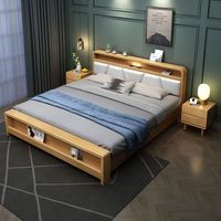 Cadre de lit king-size moderne en bois massif avec rangement multifonctionnel, approvisionnement direct usine, personnalisable, fabricants en gros