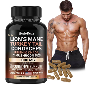 Capsule de champignon <span class=keywords><strong>Lion</strong></span>'s <span class=keywords><strong>Mane</strong></span> à base de plantes OEM pour la mémoire et l'énergie, complément alimentaire pour le cerveau - Product Image 1