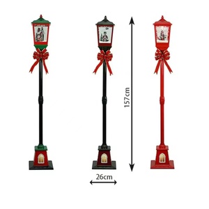 YUNLY Lampione Natalizio in Metallo con Pupazzo di Neve e Babbo Natale, Illuminazione a LED e Musica, Modello YUN-B-33 CN SIC - Product Image 4