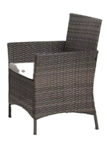 4-teiliges Rattan-Gartenmöbel-Set – Sofa, Couch und Tisch aus Korbgeflecht mit gehärtetem Glas und dicken Kissen