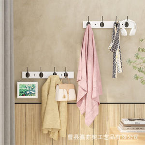 Gancho de Pared Metálico Minimalista con 4 Ganchos, Perchero Blanco y Negro, Fácil de Instalar, Tipo Montado en Pared - Product Image 3