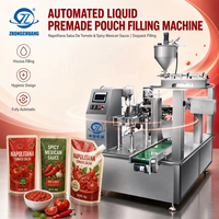 Machine de remplissage automatique de sachets préformés pour liquides, sauces Napolitana, sauces tomate, sauces mexicaines épicées, et sauces Doypack