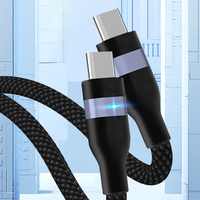 Haute qualité PD 240W 60W USB C USB C LED câble tressé en Nylon rapide 48V 5A chargeur USB-C pour Samsung iPhone ordinateur portable IOS ordinateurs