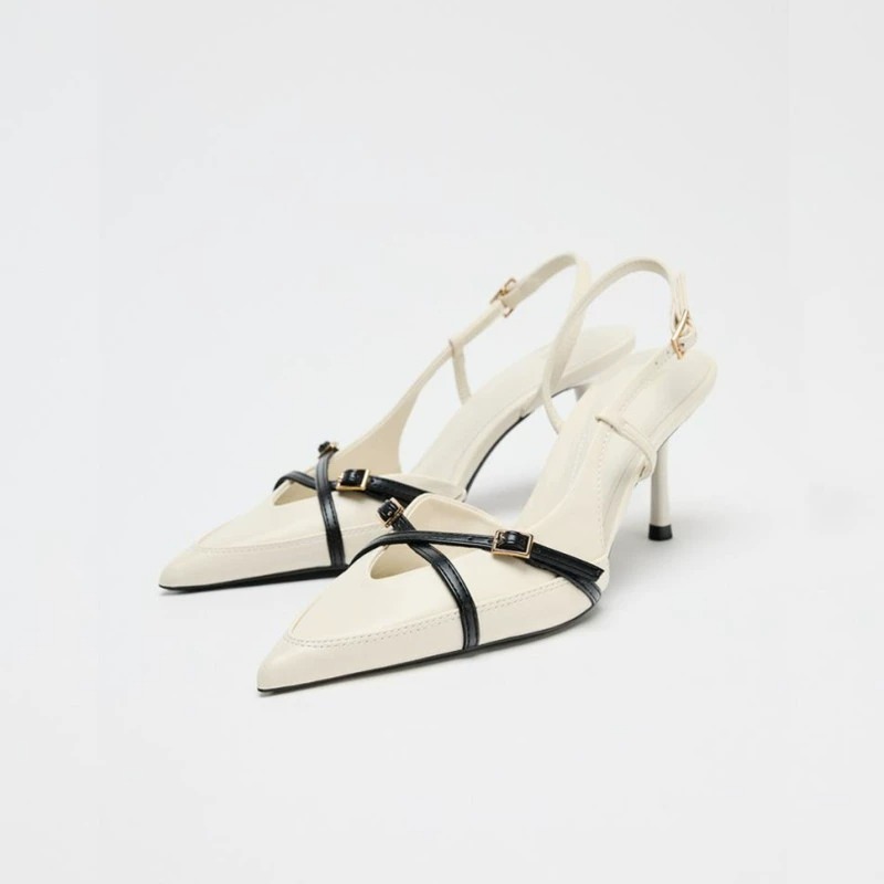 Blanc (hauteur du talon 8 cm)
