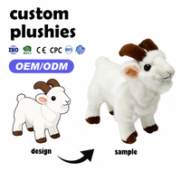 Porte-clés en peluche chèvre OEM, couleur et logo personnalisés, pendentif animal de ferme en peluche, cadeaux souvenirs en gros