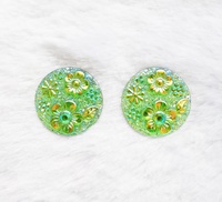 Colle de perles de résine de fleur verte de 16mm sur la robe de mariée et la colle de strass à dos plat sur les chaussures comme décoration vente chaude