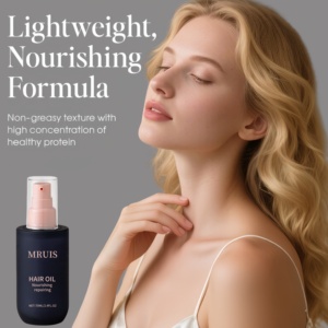 Aceite nutritivo de esencia para el cabello, adecuado para cabello dañado rizado seco, ligero, Alisador, Control de frizz, tratamiento de extremo dividido MRUIS - Product Image 3