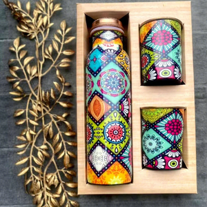 Premium Handmade <b>Copper</b> Water <b>Bottle</b> with Anti-Corrosion Coating Reusable & Eco-Friendly for Unisex Use by Tradebyd - Product Image 1