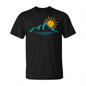 T-shirt Nature Sunrise Mountains pour randonnée, camping, camping-car, plein air - Product Image 2
