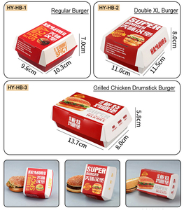 Cajas de Comida Rápida Biodegradables Personalizadas para Llevar, Cajas para Hamburguesas y Papas Fritas en Color Negro y Rosa, Caja para Almuerzo de Alitas de Pollo y Hamburguesas - Product Image 6