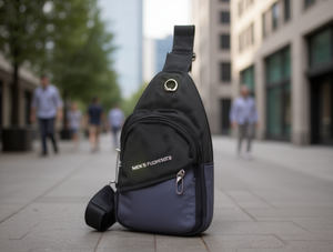 Borsa da petto da uomo con quattro tasche, in nylon, con cerniera, per uso quotidiano, per tutte le stagioni - Product Image 2