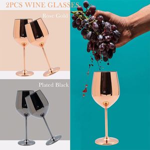 Factory Luxury Wine Glasses <b>Champagne</b> Flute Glasses Party Red Stainless Steel Wine Glass Red Wine Glass With Butterfly - Product Image 3