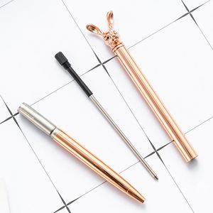 Promotional Creative Cute Spinning Metal Ballpoint <b>Pen</b> With Top Rabbit Shaped Custom Printed Logo for Stationery Gift - Product Image 4