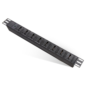 PU 1U เต้ารับแบบสากล8ทางยาว19นิ้วปลอกอลูมิเนียมพร้อมปลั๊ก EU Schuko 16A 250V 3500-4000W - Product Image 4