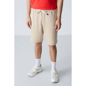 Shorts pour homme en coton beige, épais, doux, texturé, coupe standard, basique - 81278 - Beige - Product Image 4