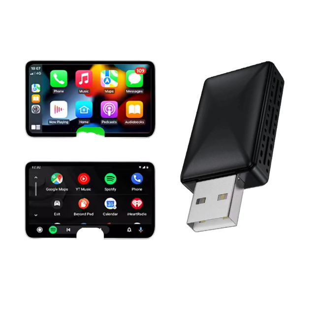 Smart USB Mini Portable Car Play Adapter with Android Auto & CarPlay for Apple IOS IPhone-Universal Fit 1 Year Warranty