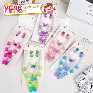 Sirène Princesse Collier Bague Boucles D'oreilles Bracelet Ensemble Mignon En Plastique Bijoux De Mode avec Perle Pendentif Enfants Bébé Mariages - Product Image 1