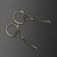 Porte-clés avec chaîne et anneaux ouverts, chaîne serpent, porte-clés couleur argent, accessoires de fabrication de bijoux faits à la main