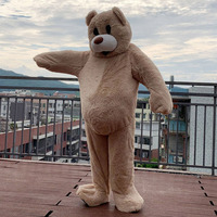 Costume de mascotte ours en peluche XL personnalisé, style Net Red, pour la danse, les promotions, les carnavals, les fêtes, Noël, avec casque de style anime