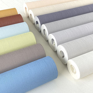 <span class=keywords><strong>Papier</strong></span> <span class=keywords><strong>peint</strong></span> en vinyle PVC gaufré simple Design moderne couleur unie imperméable pour la décoration intérieure et le rouleau de peinture murale d'hôtel - Product Image 2