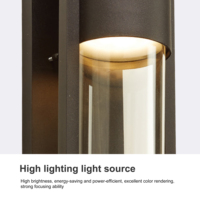 Lámpara de Pared Exterior Moderna de Aluminio, IP44 Impermeable, Luz LED Cuadrada, Color Negro Arena, Ángulo de Haz de 20°, Garantía de 1 Año, 5000K Luz Diurna