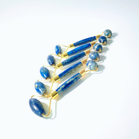 Outils de massage en pierre naturelle de lapis-lazuli 100 % naturelle, rouleau de jade et grattoir pour le visage, le cou et le corps.