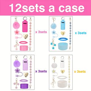 Set Aksesoris Tumbler Fashionable 40oz US RTS 12set/karton dengan Tali Pegangan Kepang, Sedotan, Gantungan Kunci, Alas Karet - Product Image 2