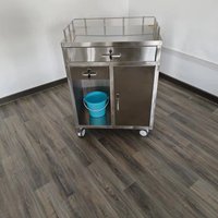 Carrito Médico Profesional Moderno de Acero Inoxidable, Gabinete para Medicamentos, Mueble de Hospital, Carrito de Enfermería con Cerradura