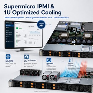 Servidor en Rack Supermicro Original -1125hs-tnr X13/h13 PCIe 5.01 1U 2CPU, Procesadores Serie EPYC 9004, Diseño de Rack 1U 1125hs-tnr - Product Image 2