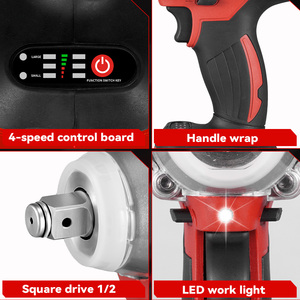 Clé à chocs électrique ONEVAN 1/2, moteur 4815, sans fil, sans balais, couple de serrage de 300 N.m, avec lumière LED pour batterie Mikita - Product Image 6