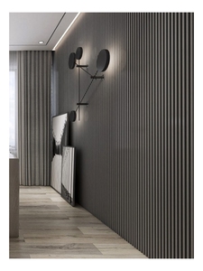 China Factory 12 Packs Black Slat Design Panel <b>Ceiling</b> Tiles, Used for Apartment Interior Wall Decoration - Product Image 5