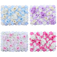 Großhandel Künstliche Blumenwand Rose Hortensie Dahlie Stereo für Hintergrundwand Hochzeitsdekoration Blumenreihe