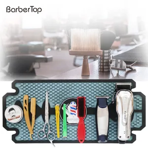 silicone Black Flexible barber mat rubber Nonslip Material for Wholesale custom logo salon table rubber barber mat